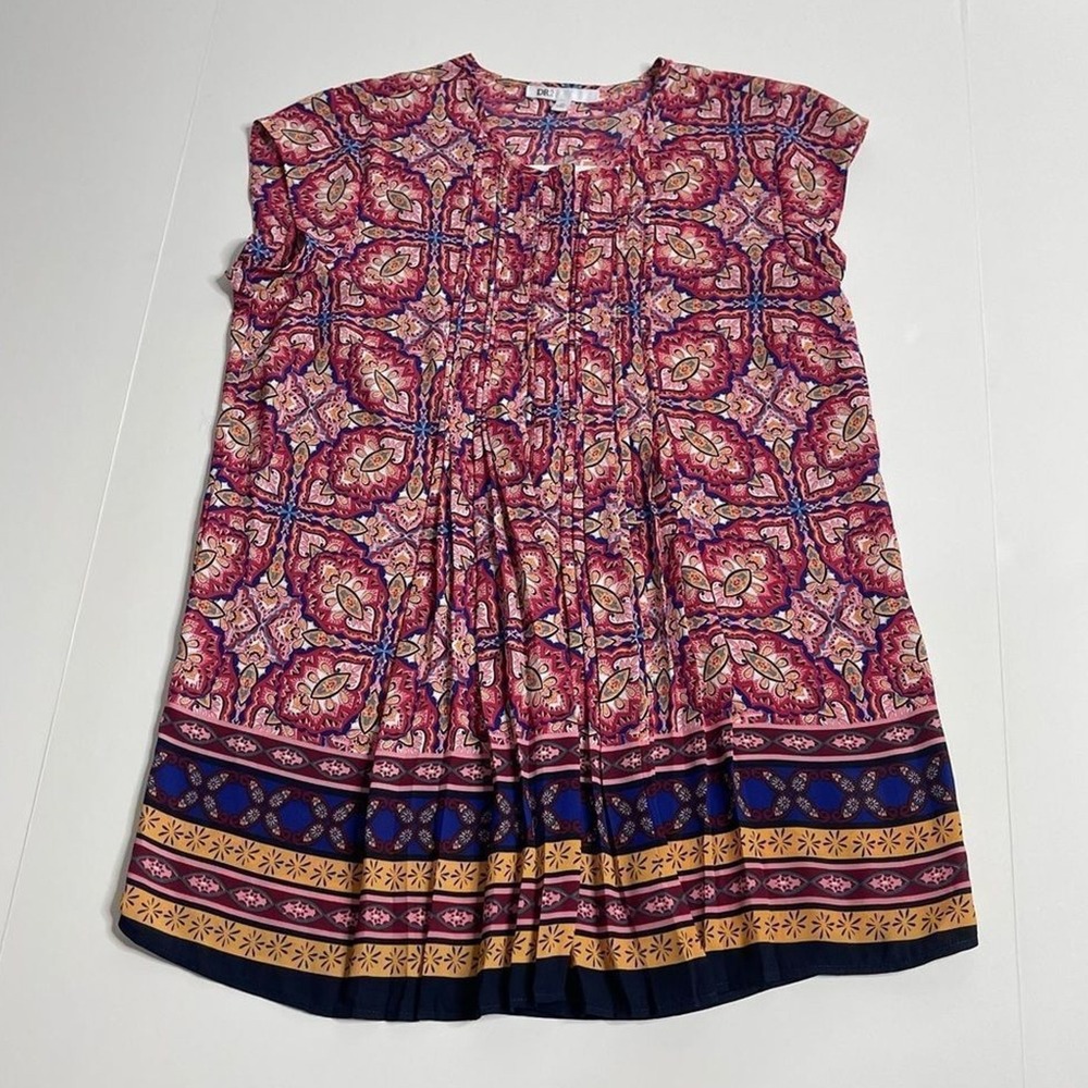 DR2‎ Women's Paisley Print Cap Sleeve Casual Top Blouse Size X Small New